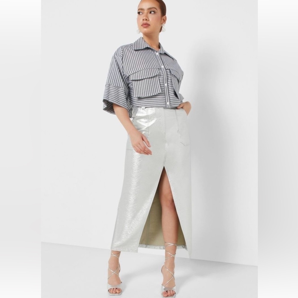NOCTURNE Striped Crop Shirt - Picture 3 of 9